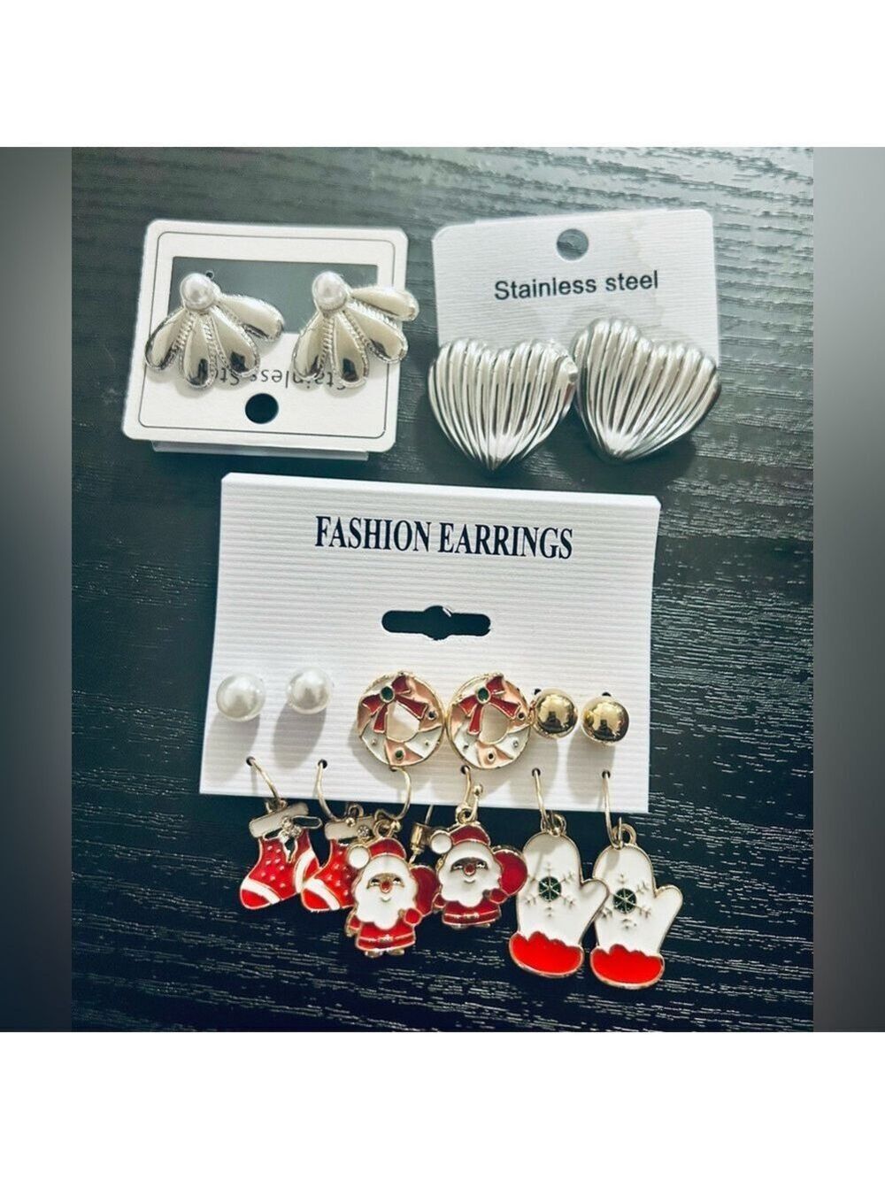 3 earrings pack Christmas Festive and Elegant Earring Set